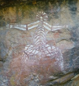 Rotstekening van Nabulwinjbulwinj bij Nourlangie