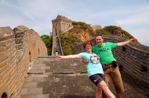 Even gek doen op onze eerste schreden op de muur richting Simatai