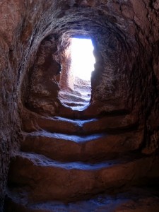 Een uitgehakte trappengang