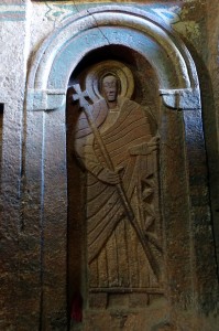 Een van de apostelen in de Bet Golgotha